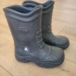 CROCS Sz 12-13 Black Georgie Lightweight Mid-Calf Waterproof Boots.